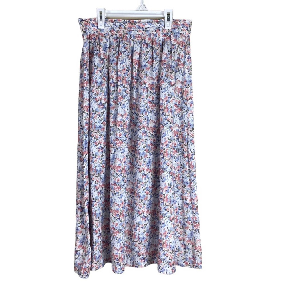 Vintage Lee David floral midi skirt size Medium
